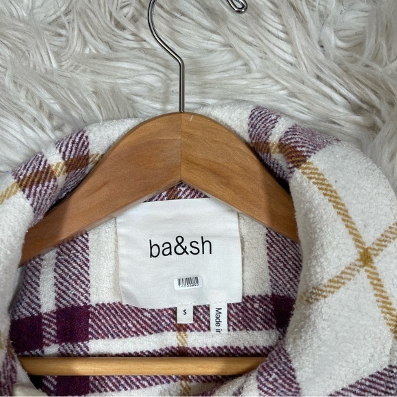 BA&SH Qetsia Topshirt Lady Jacket Womens Size Small‎ Plaid Collared Overshirt - Picture 5 of 9